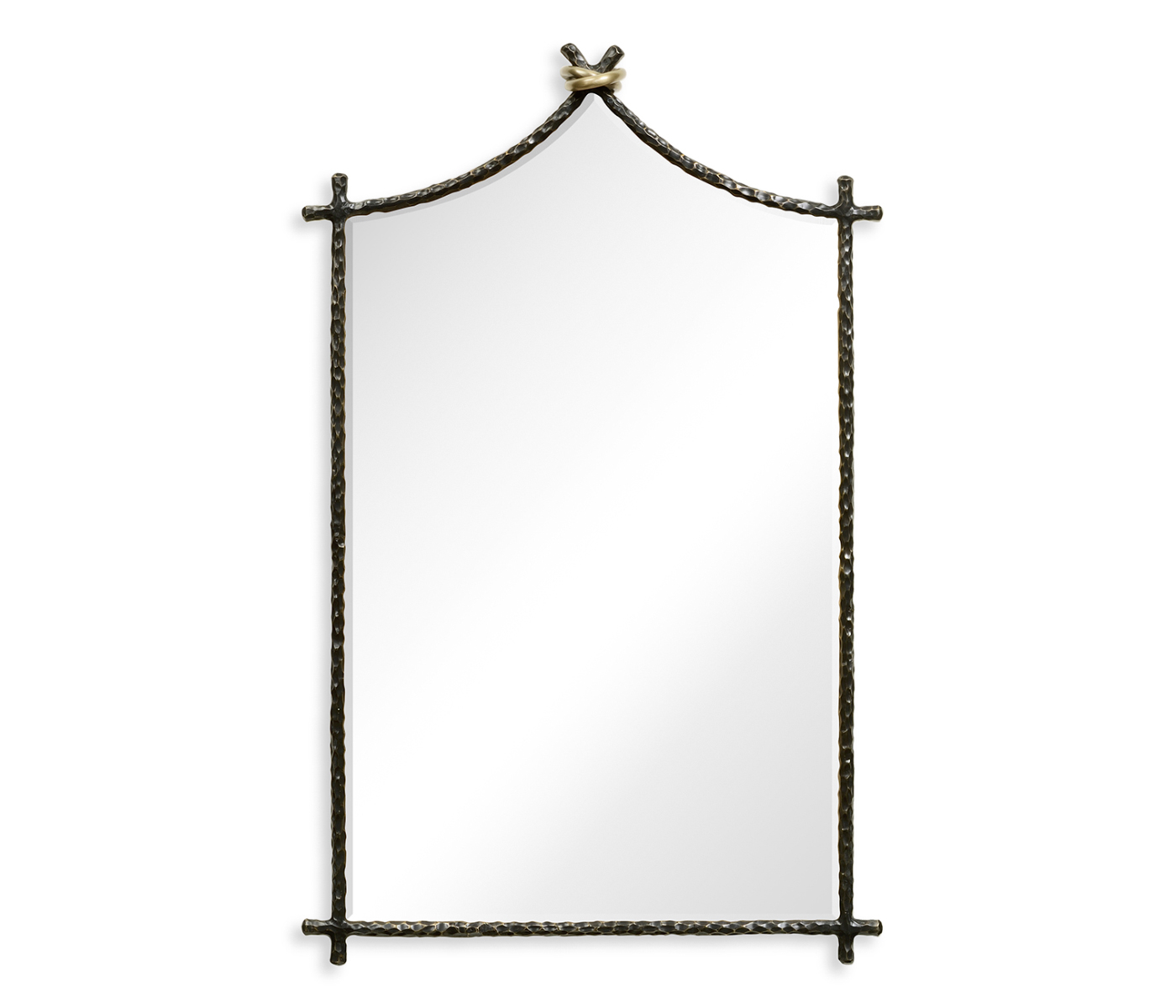 Hammered Antique Black Brass Wall Mirror