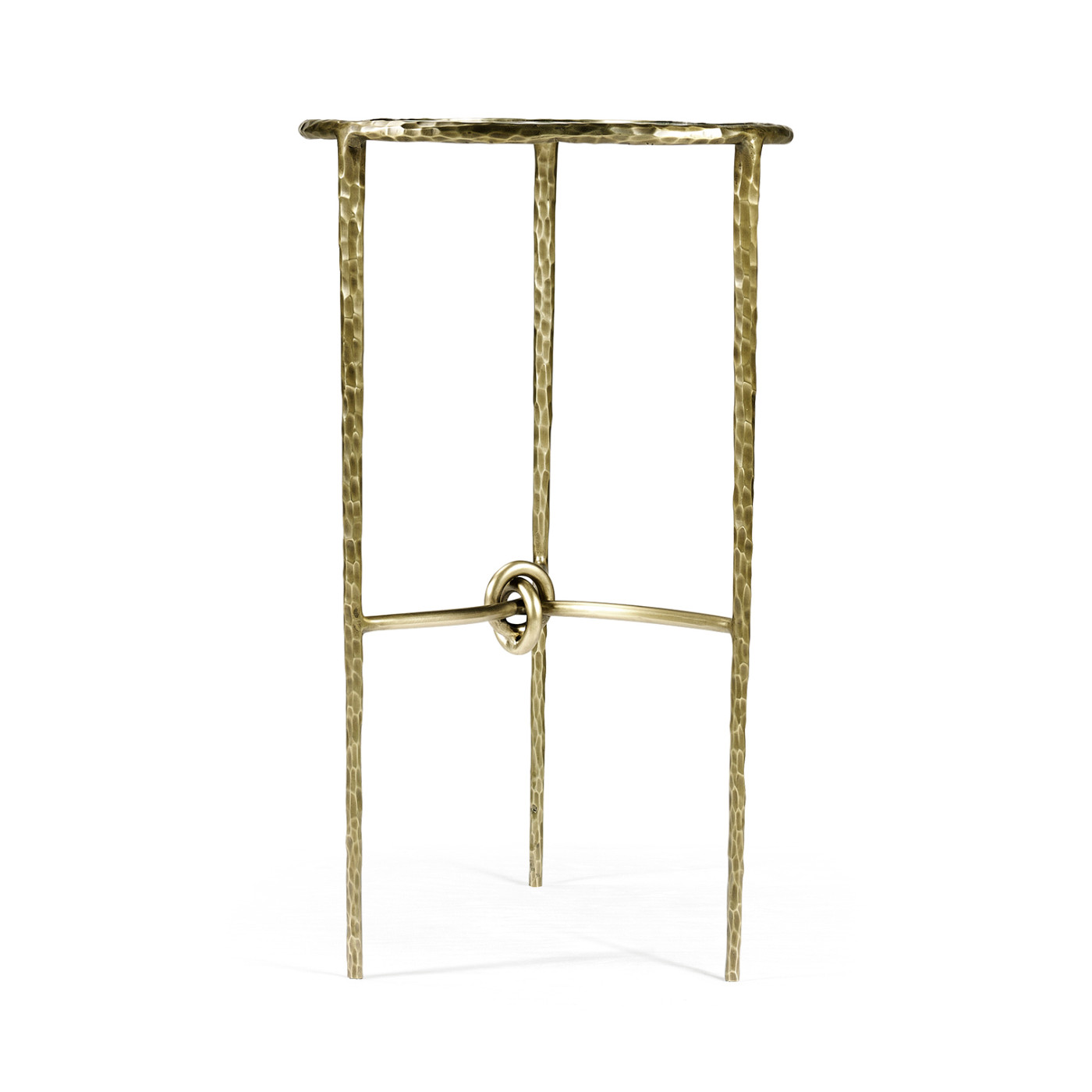 Hammered Light Brown Brass Freeform Lamp Table