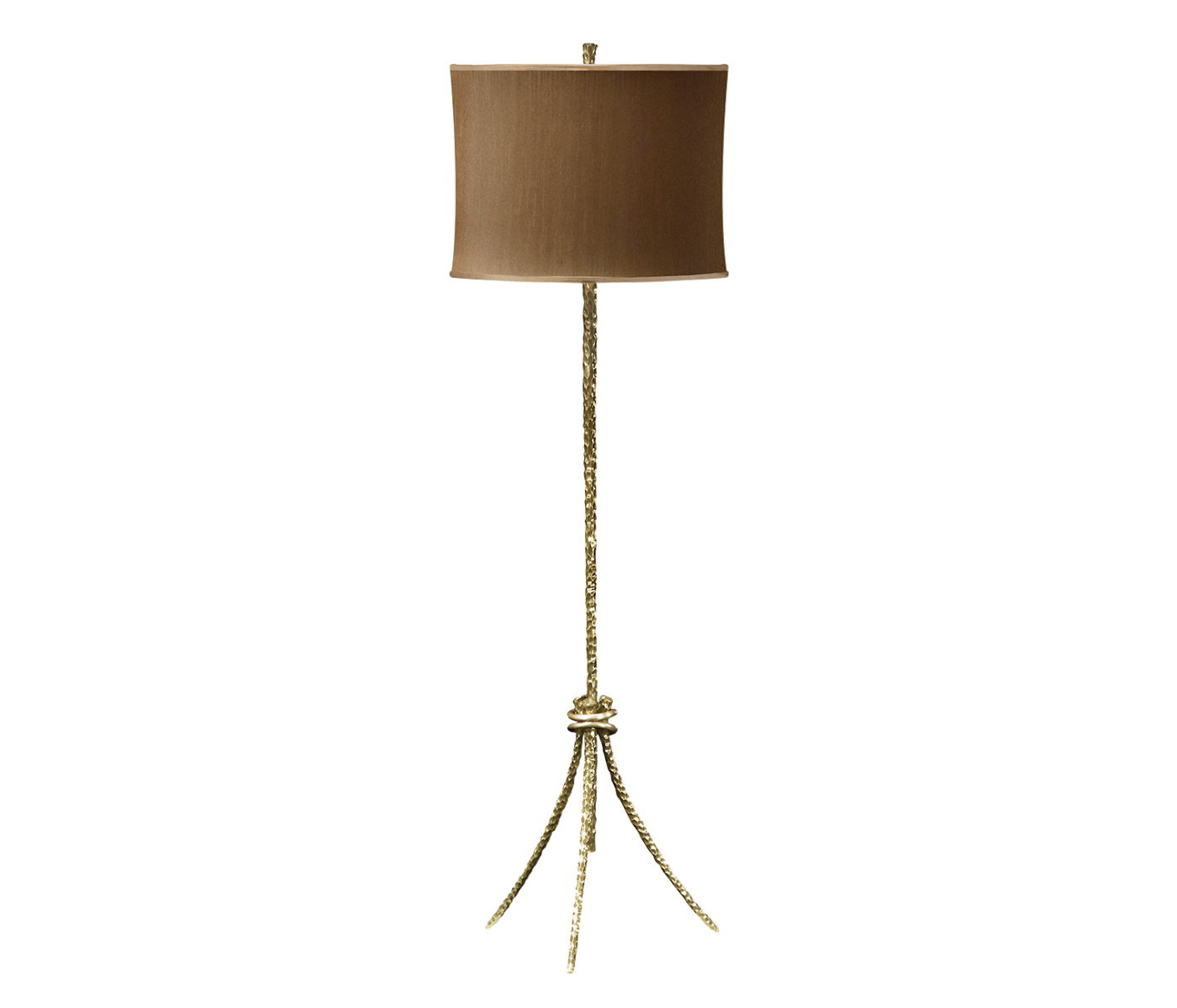 Brass hammered floor lamp