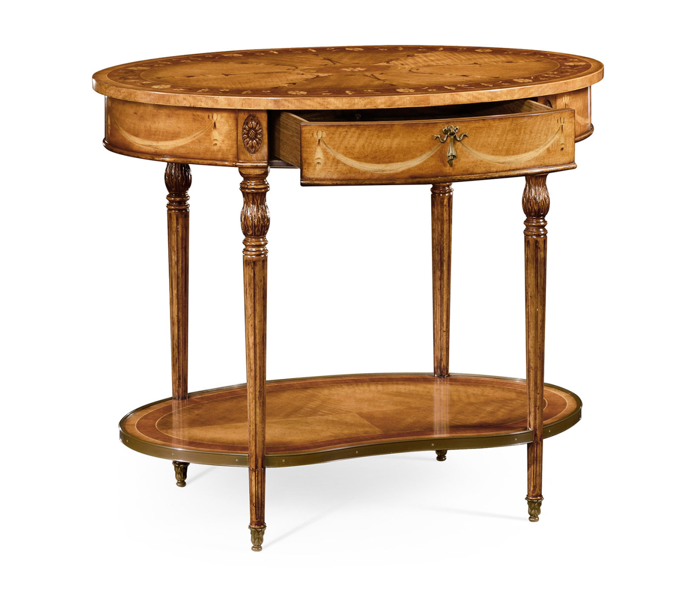 Sheraton Style Swagged Oval Side Table