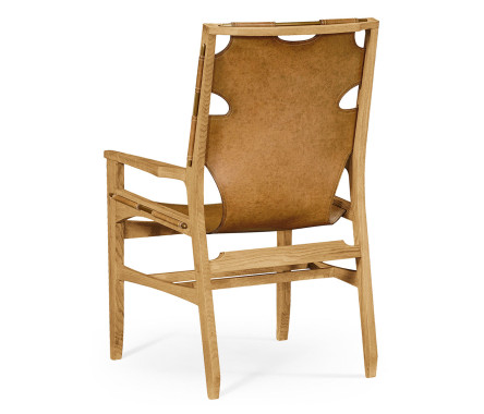 Casual Mid-cent Slung Leather Arm Chair