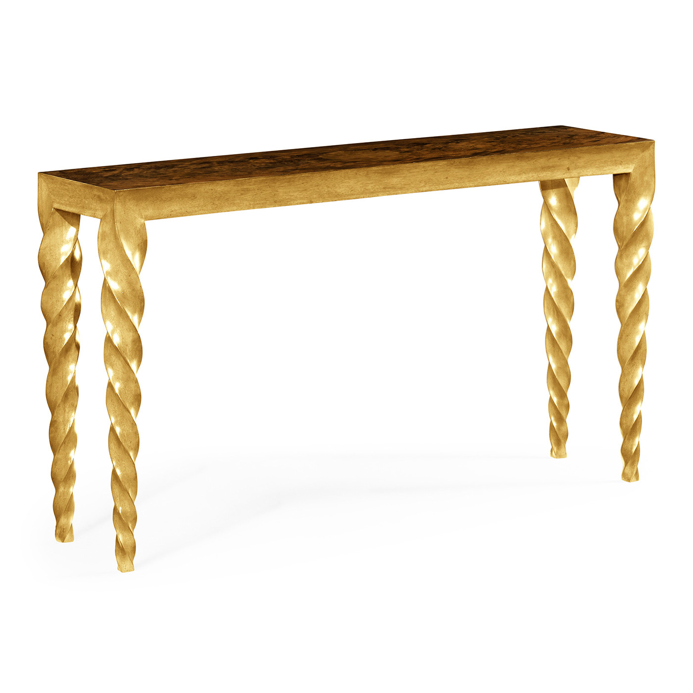 Gilded console with twisted legs