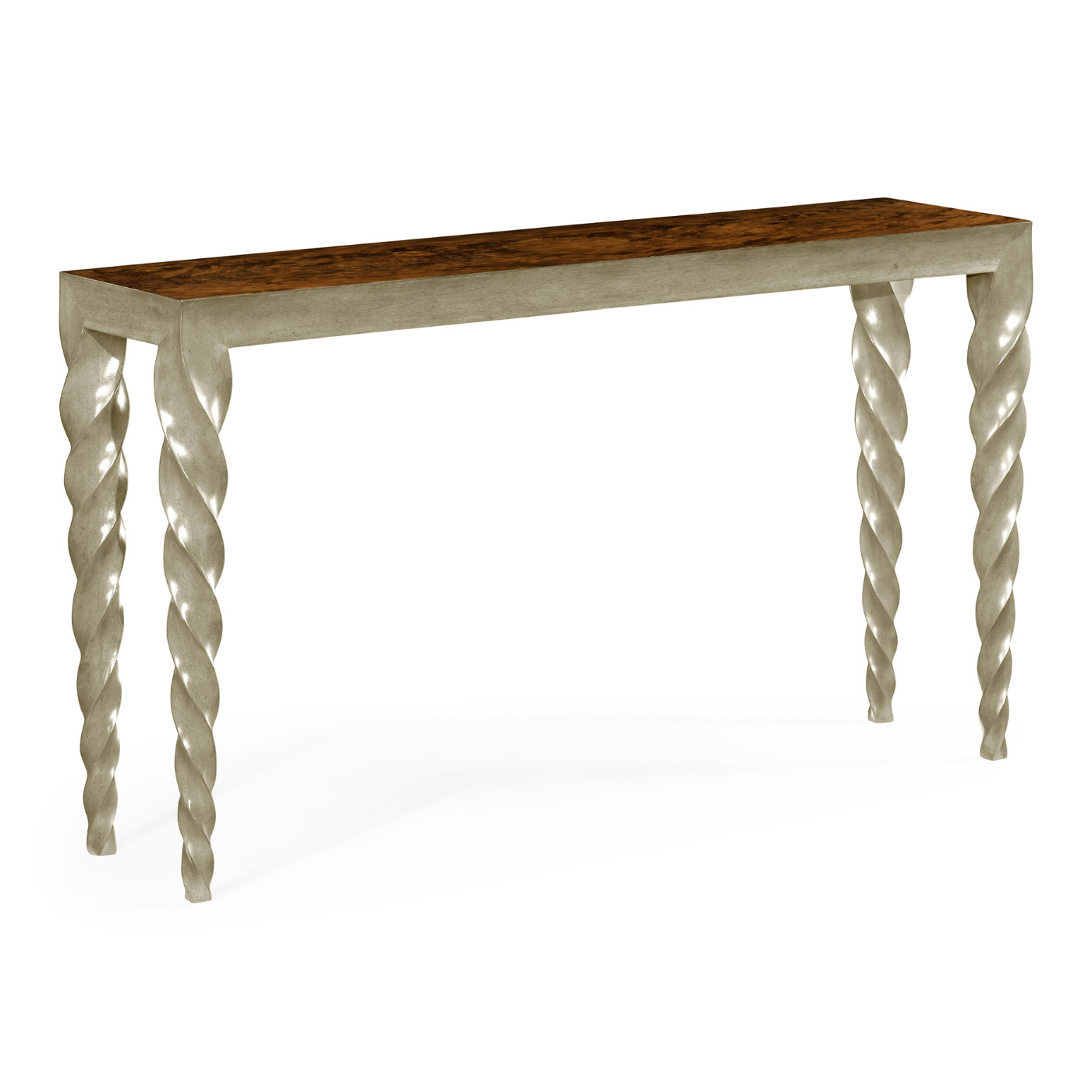 Silver console with twisted legs
