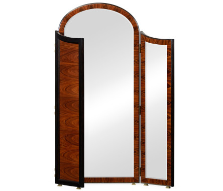 Art Deco style full length triple dressing mirror (Satin)