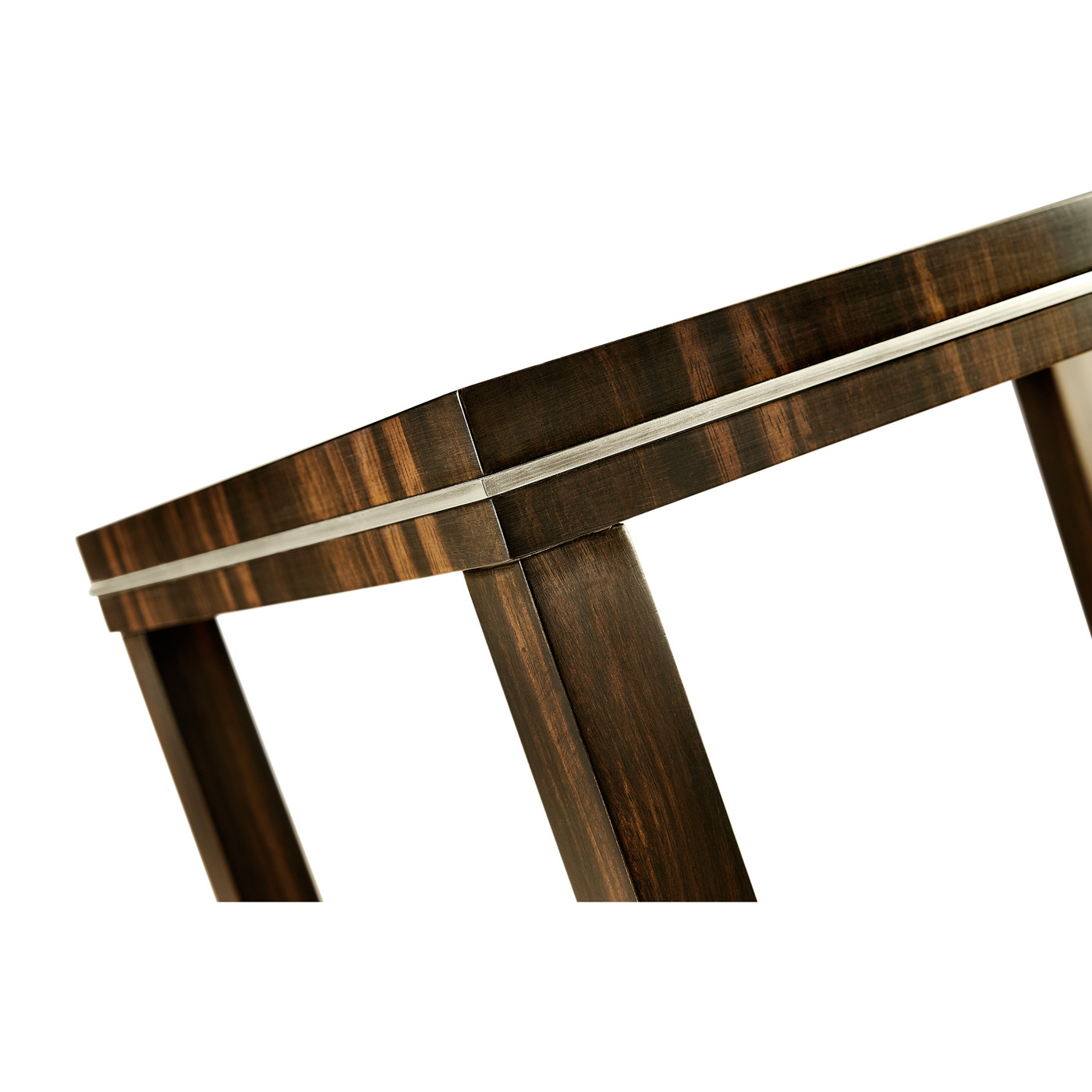 Macassar Ebony Lamp Table with White Brass Detail
