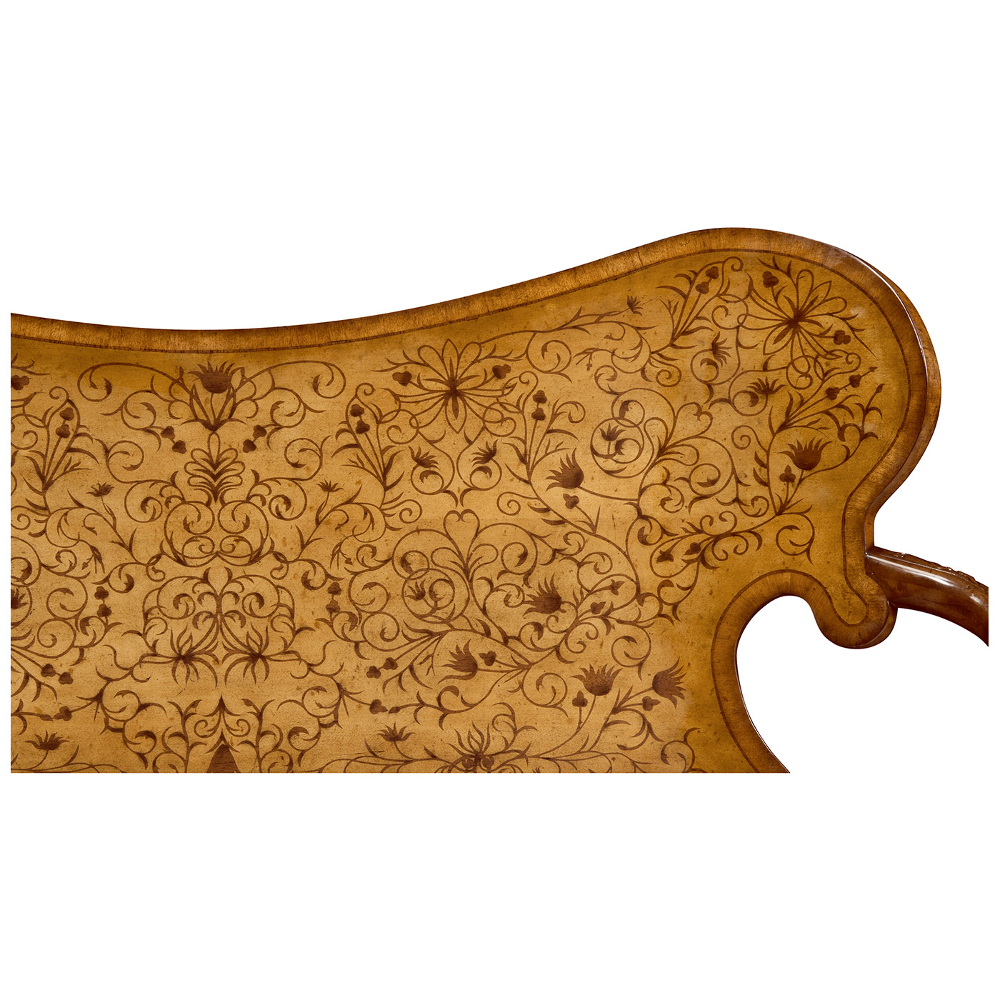Seaweed Marquetry Leather Loveseat