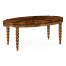 Oval Walnut Barleytwist Quatrefoil Coffee Table
