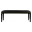 Cocktail Ottoman with Tray Table and Black Barleytwist Legs, Upholstered in Black Leather