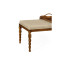 Cocktail Ottoman with Tray Table and Walnut Barleytwist Legs, Upholstered in MAZO