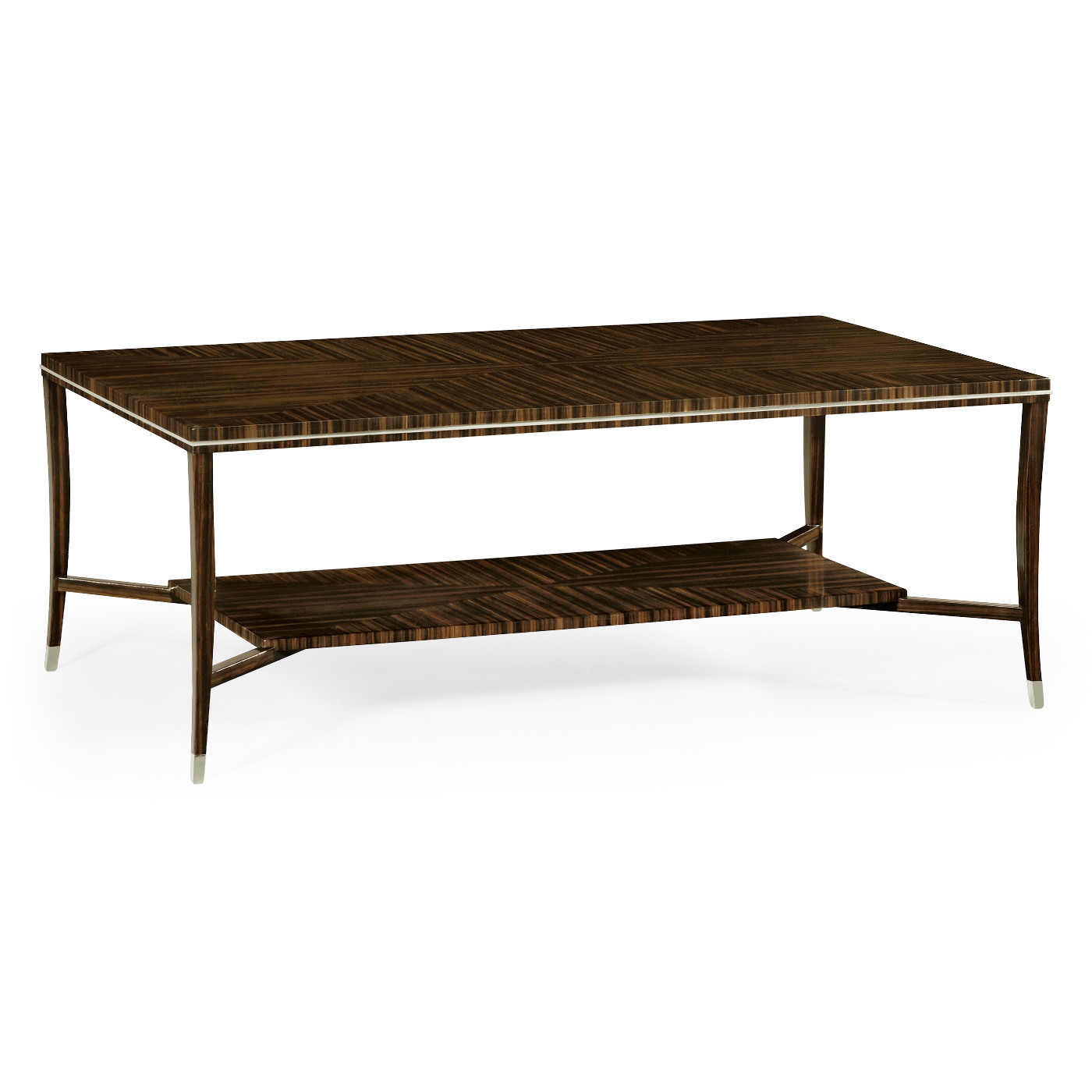 Macassar Ebony Coffee Table with White Brass Detail