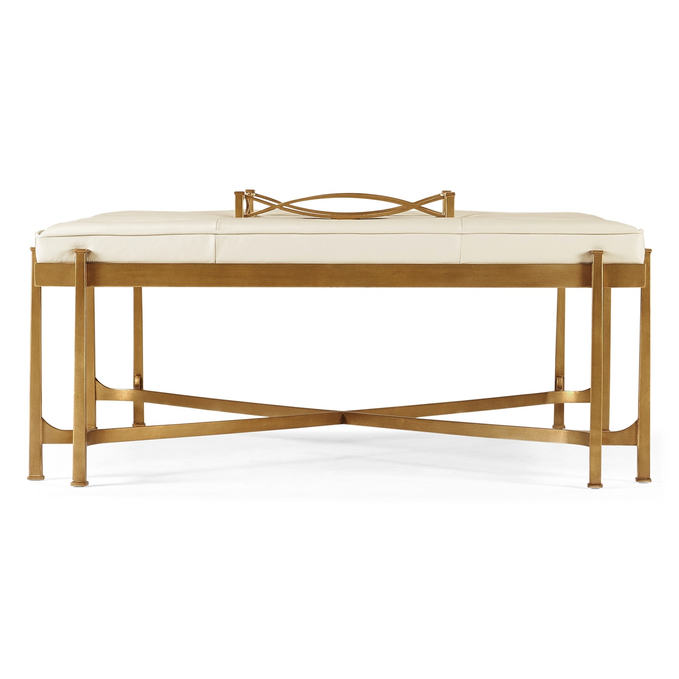 Églomisé and Gilded Iron Cocktail Ottoman