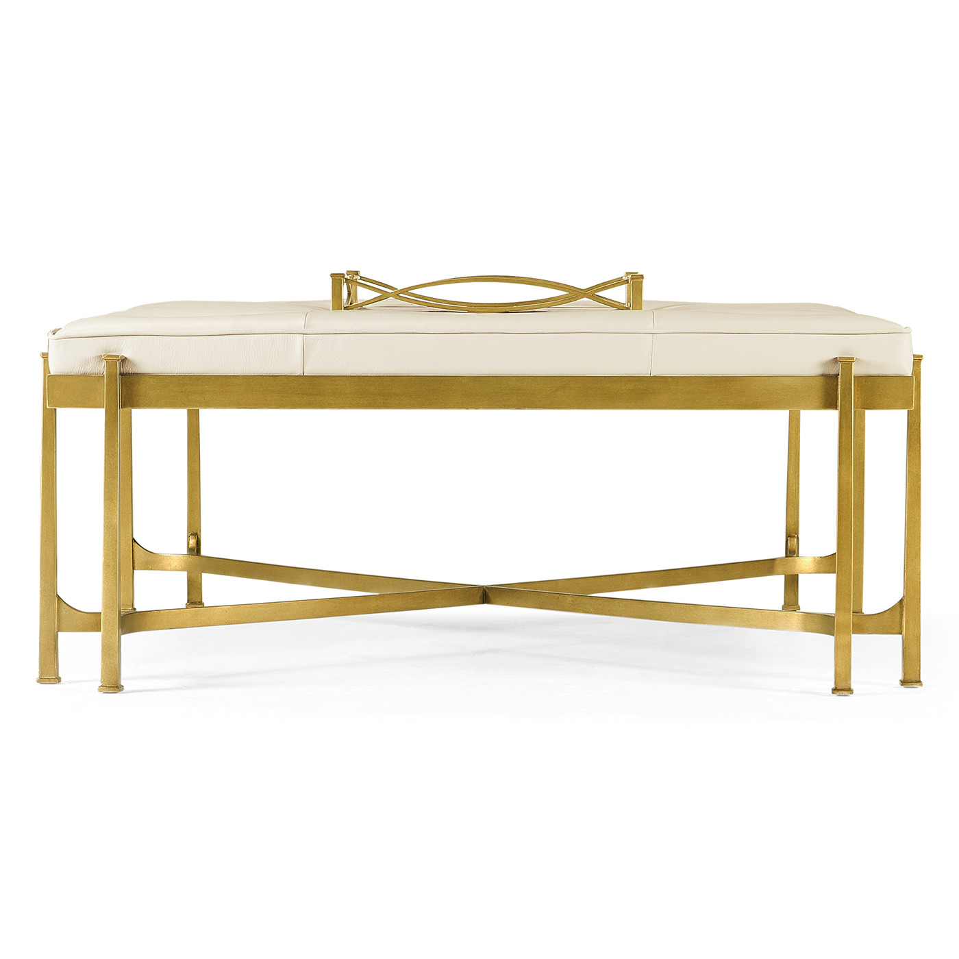 Églomisé and Gilded Iron Cocktail Ottoman