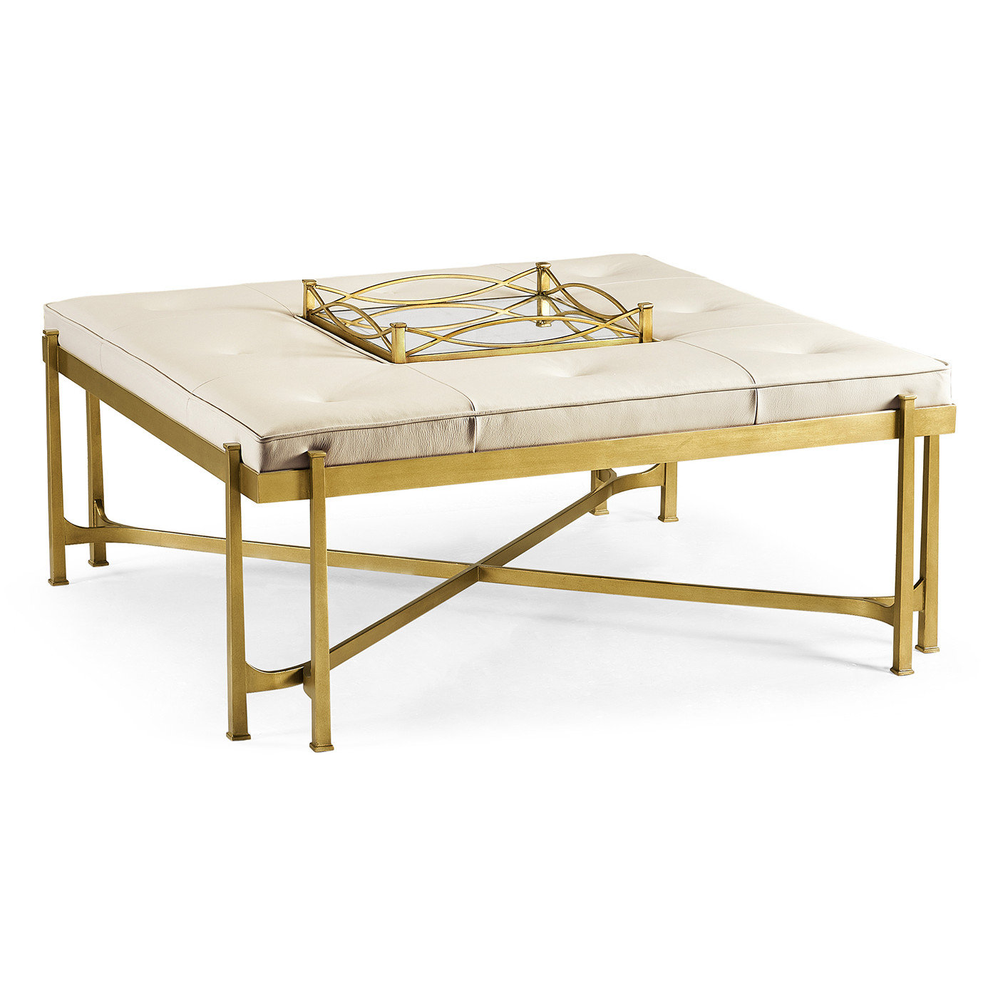 Églomisé and Gilded Iron Cocktail Ottoman