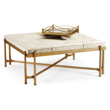 Églomisé and Gilded Iron Cocktail Ottoman