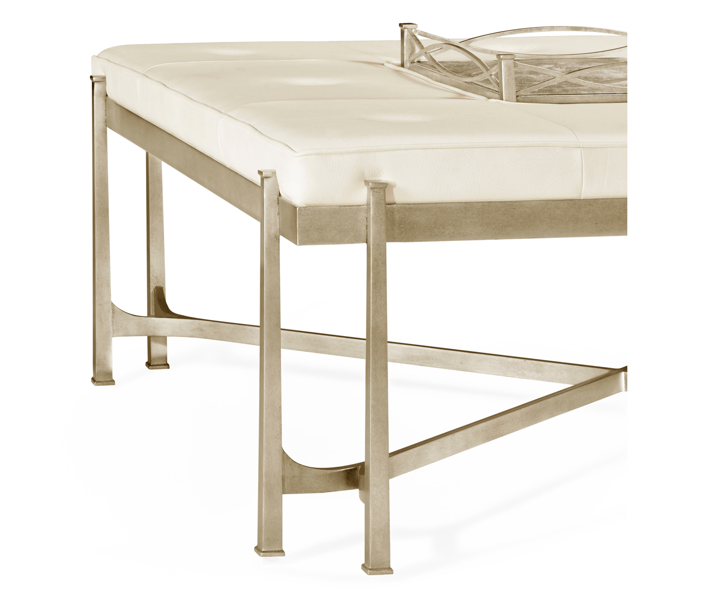 Églomisé and Silver Iron Cocktail Ottoman