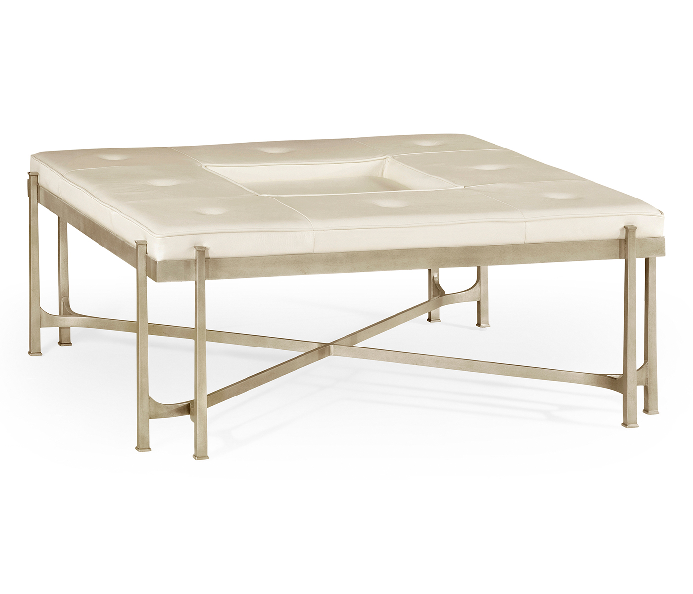 Églomisé and Silver Iron Cocktail Ottoman