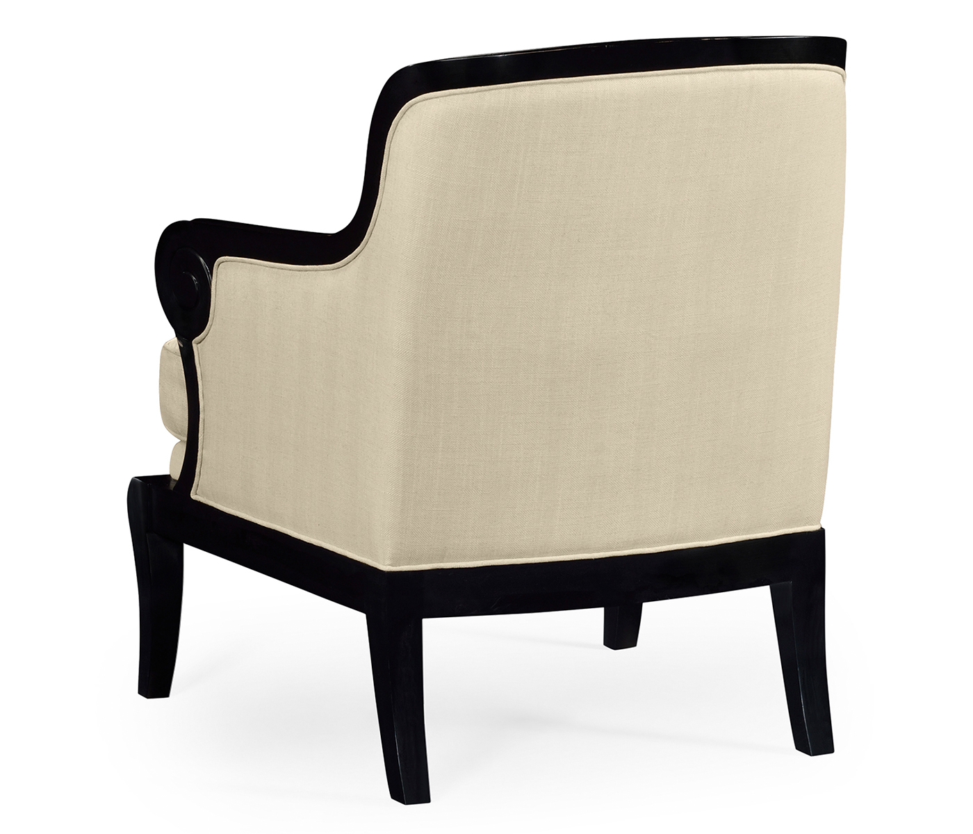 Shallow Carved Black Painted Occasional Chair