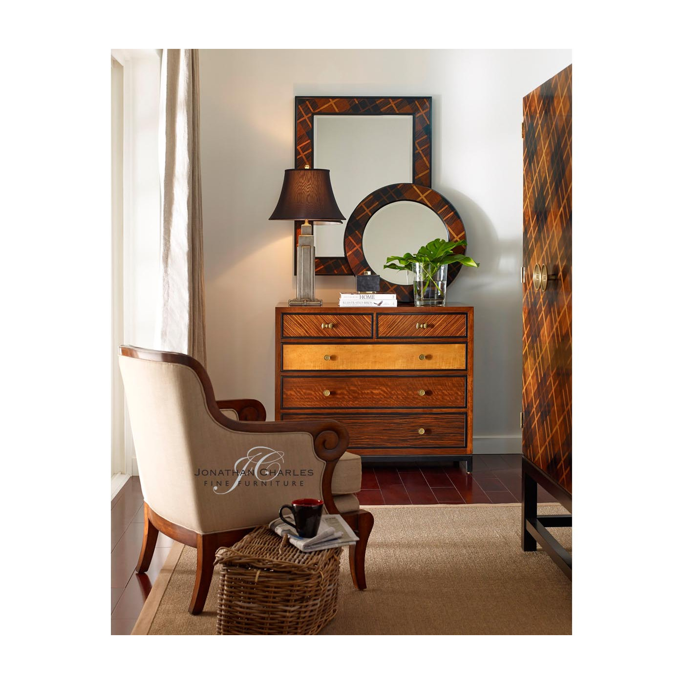 Shallow Carved Walnut Occasional Chair