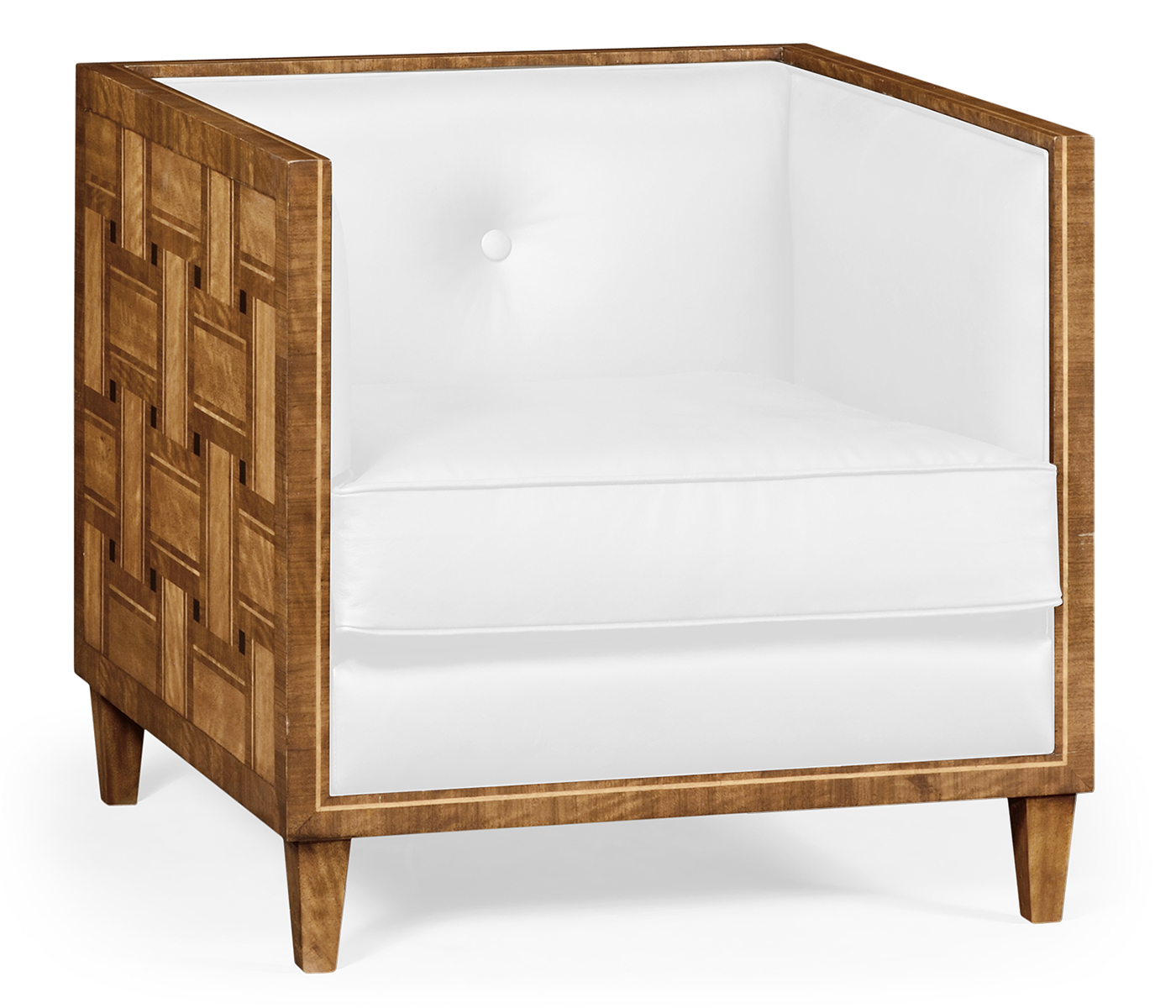 Club Chair with Woven Inlay Design