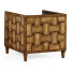 Club Chair with Woven Inlay Design