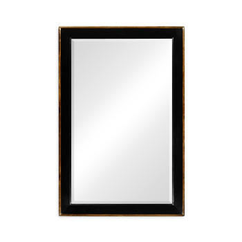 Black and walnut rectangular mirror (Small)