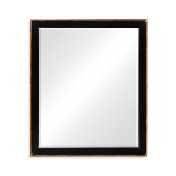 Black and walnut rectangular mirror (Large)