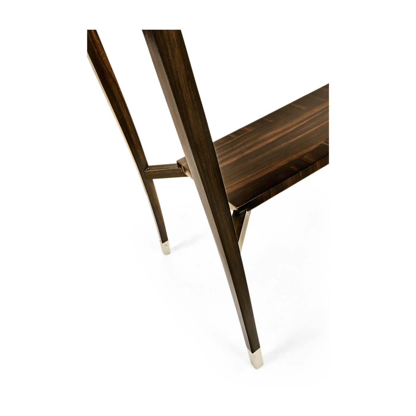 Macassar Ebony Narrow Console with White Brass Detail