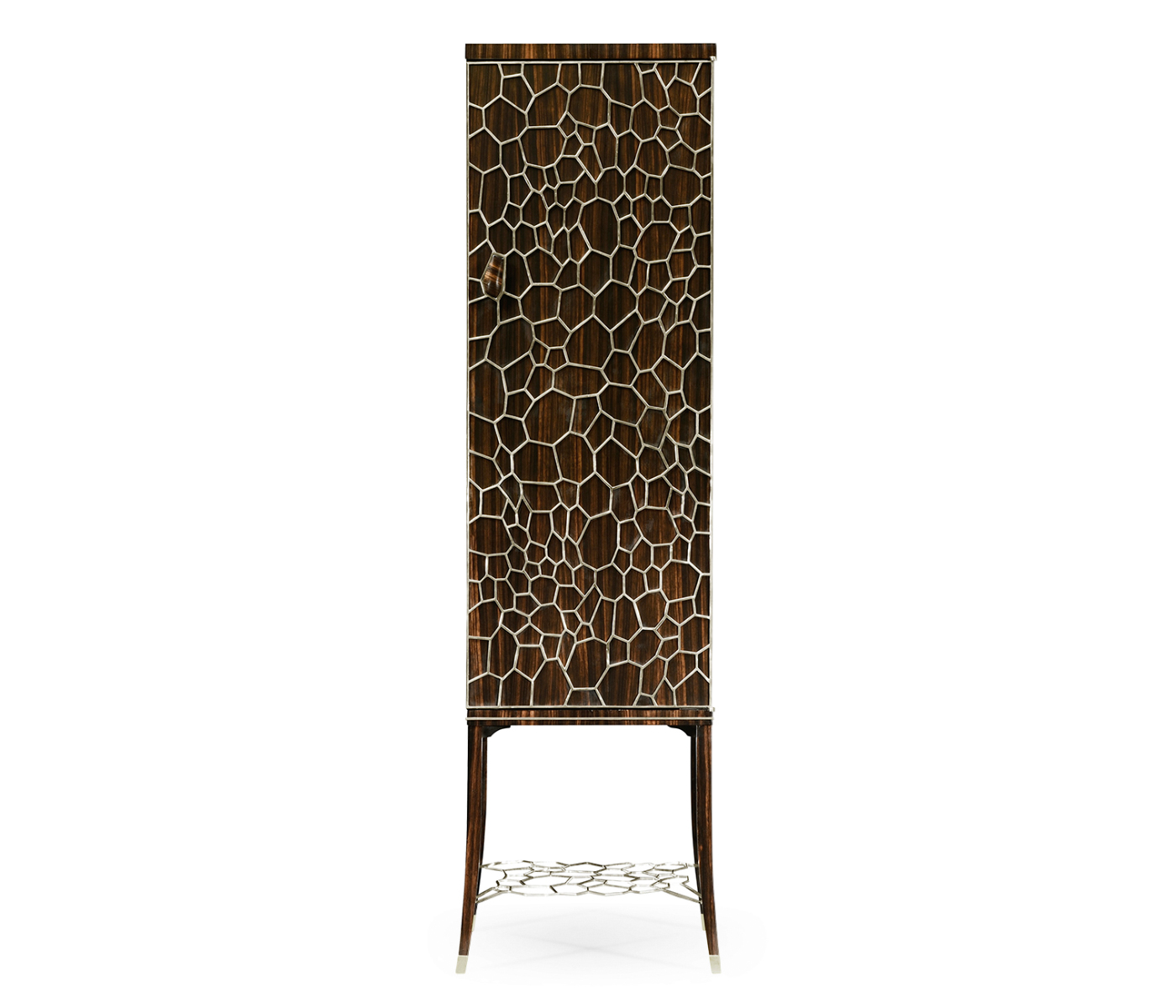 Macassar Ebony Drink Cabinet with White Brass Inlay