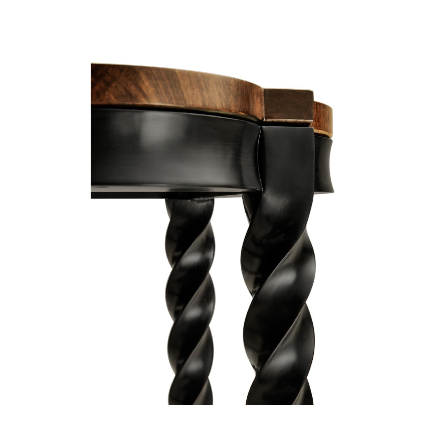 Black Barleytwist Quatrefoil Side Table