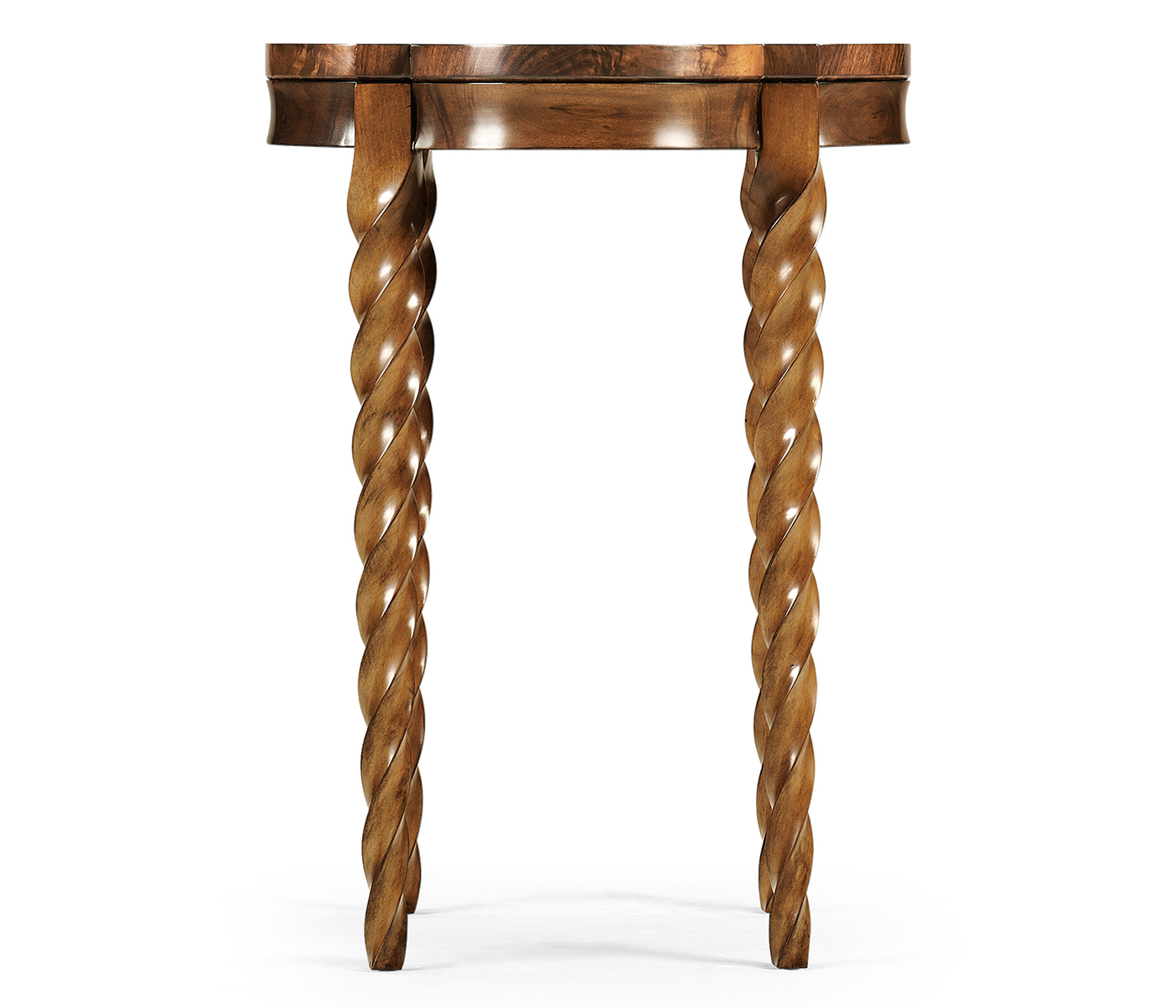 Walnut Barleytwist Quatrefoil Side Table