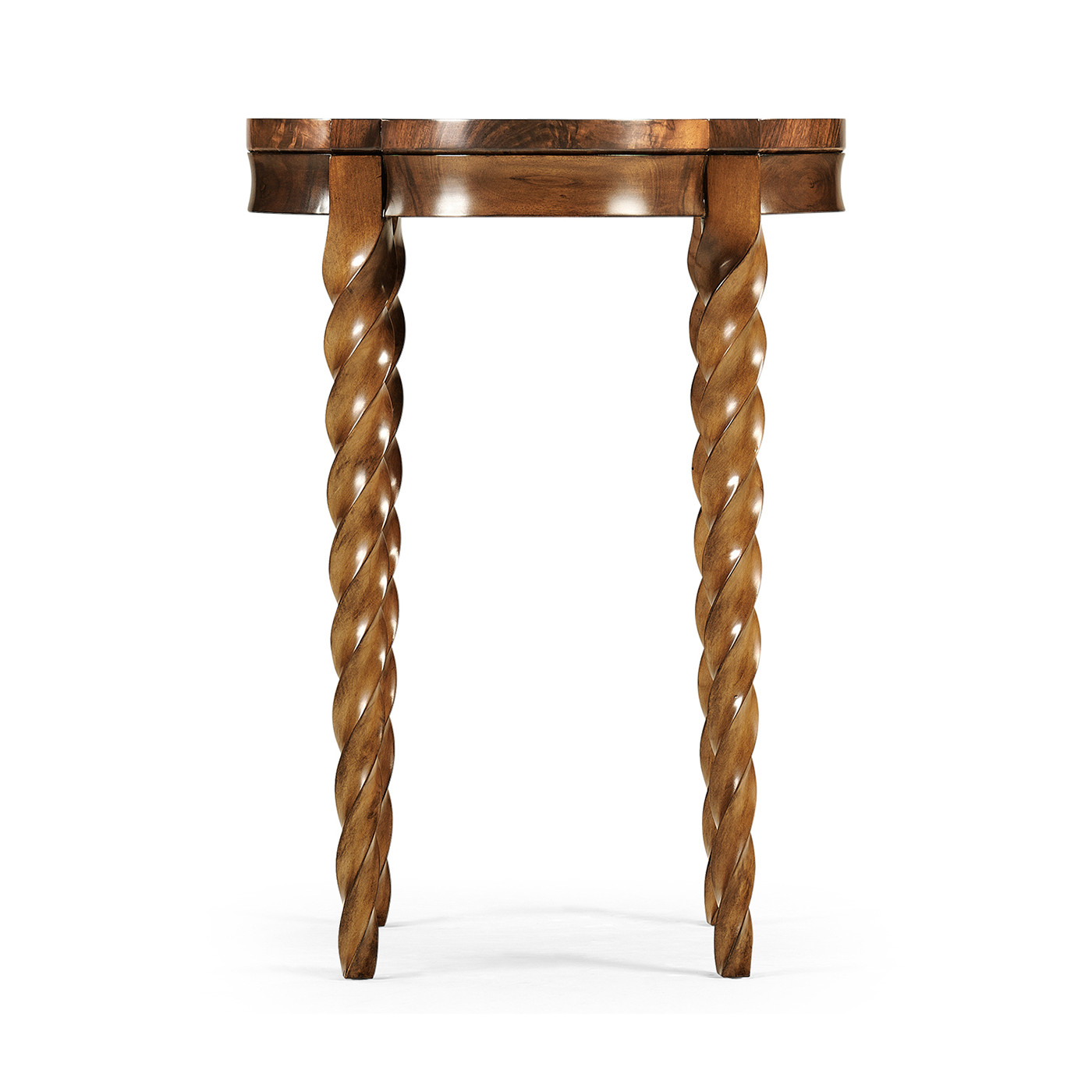 Walnut Barleytwist Quatrefoil Side Table