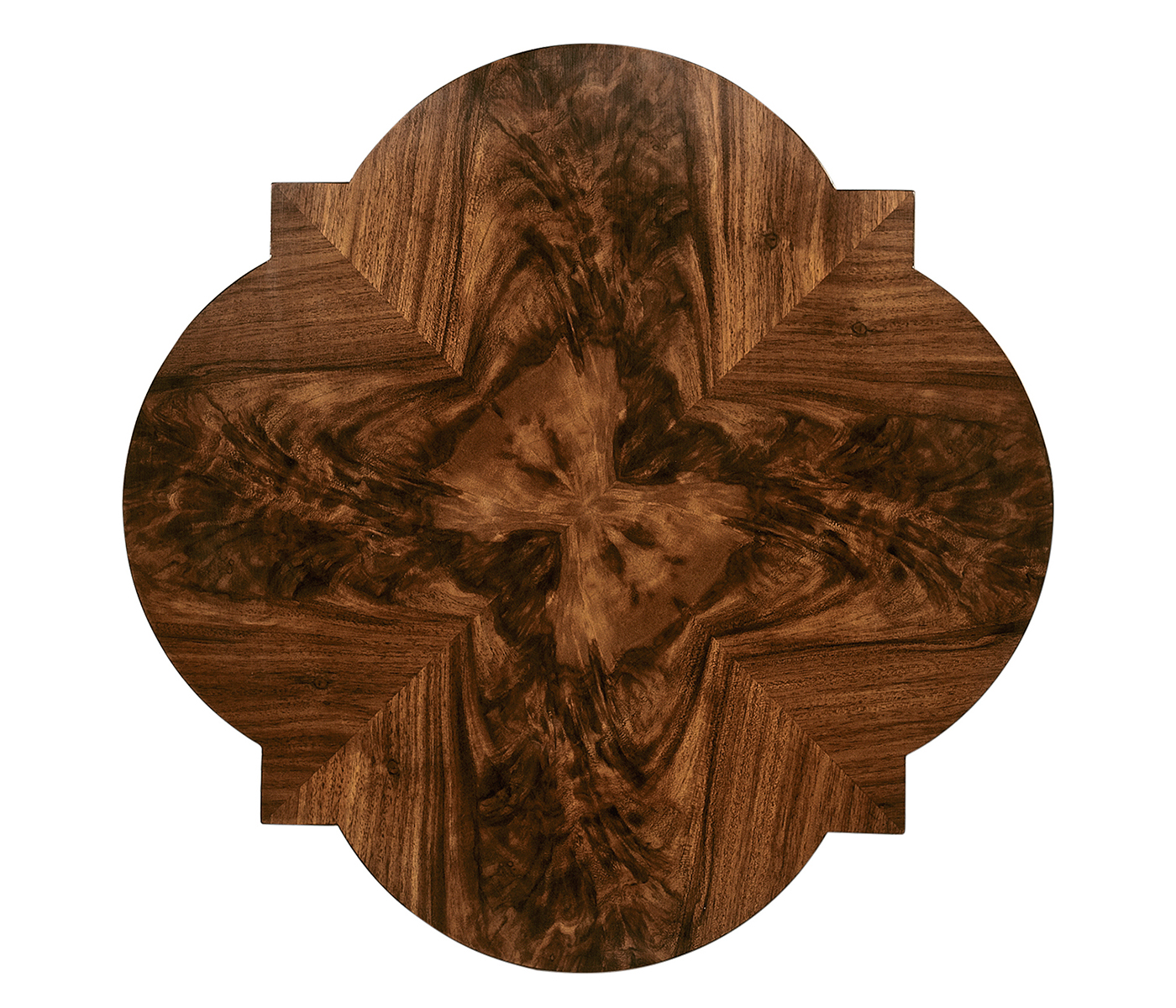 Walnut Barleytwist Quatrefoil Side Table