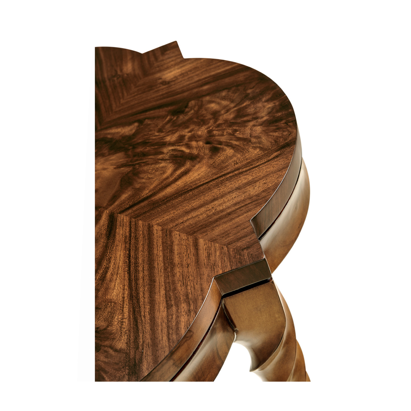 Walnut Barleytwist Quatrefoil Side Table