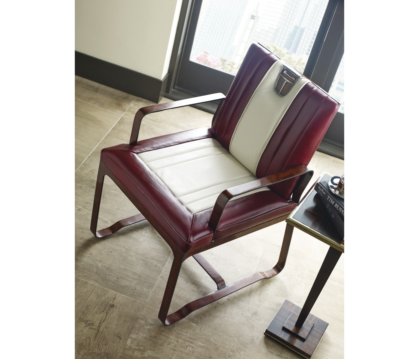 Macassar Ebony Martini Table with White Brass Detail
