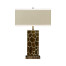 Macassar Ebony Table Lamp with White Brass Inlay