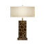 Macassar Ebony Table Lamp with White Brass Inlay