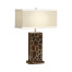 Macassar Ebony Table Lamp with White Brass Inlay