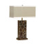 Macassar Ebony Table Lamp with White Brass Inlay