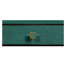 Teal Faux Shagreen and Brass Legged Coffee Table
