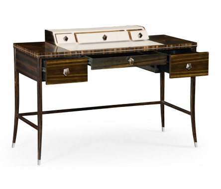Macassar Ebony Dressing Table with White Brass Detail
