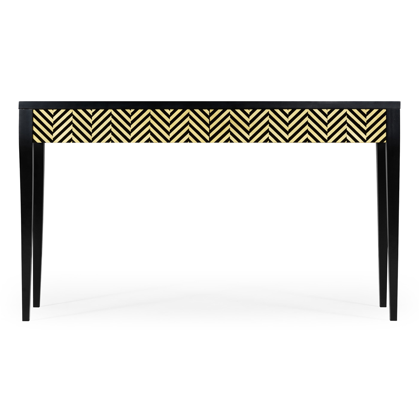 Classic Ebony & Ivory Herringbone Console Table