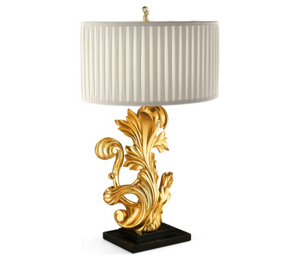 Gold-leaf gilded carved table lamp