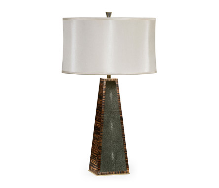 Art Deco Macassar Ebony & Anthracite Shagreen Table Lamp