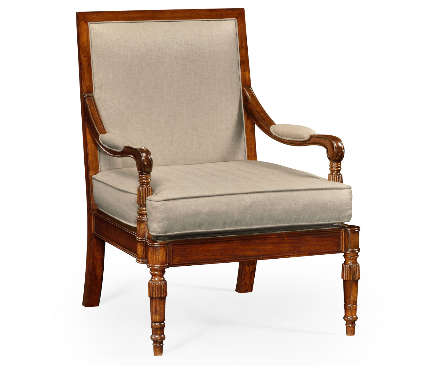 Regency Walnut Occasional Arm Chair