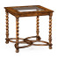 Oyster & plain glass side table