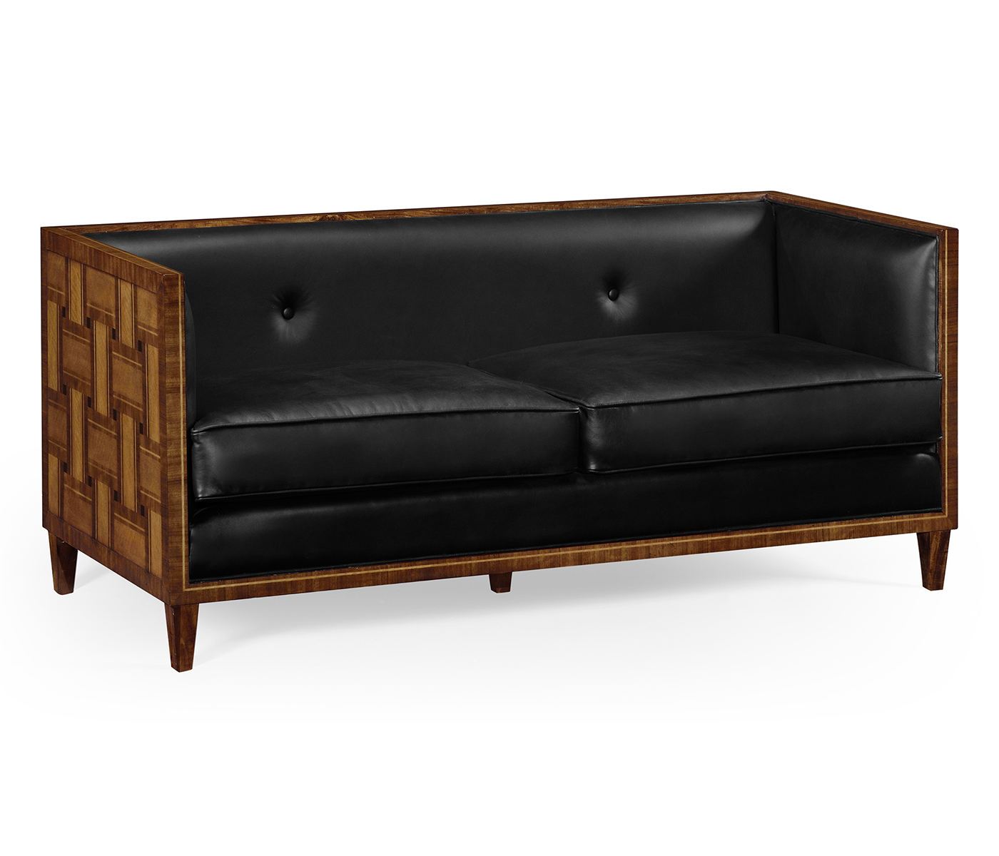 2.5 Seater Cosmo Sofa, Upholstered in Black Leather