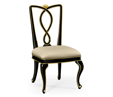 Black painted dining sidechair