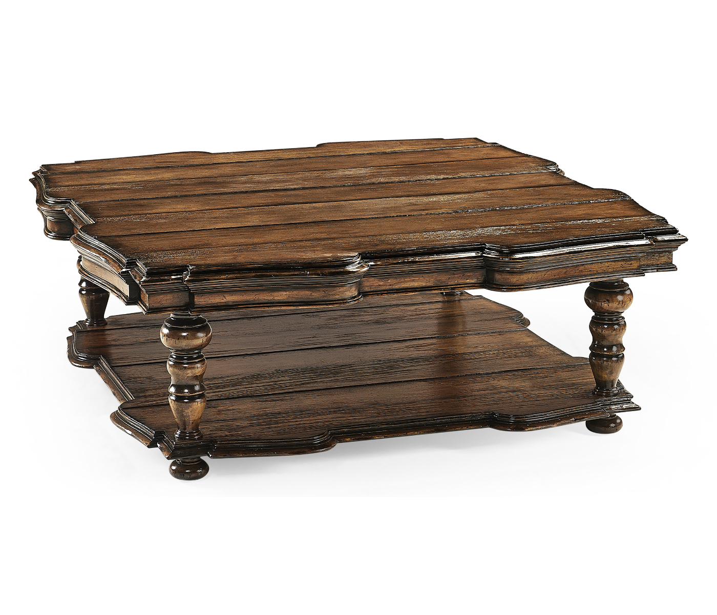 Square Rustic Walnut Coffee Table