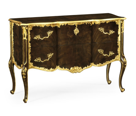 Mahogany chest of drawer with gilded