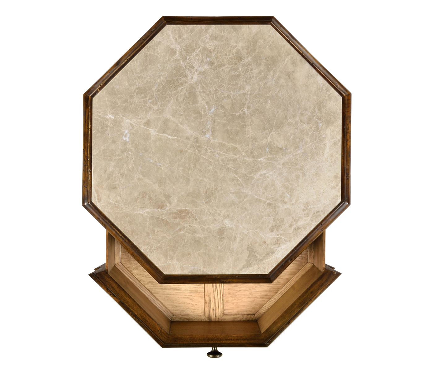 Octagon Rustic Walnut End Table